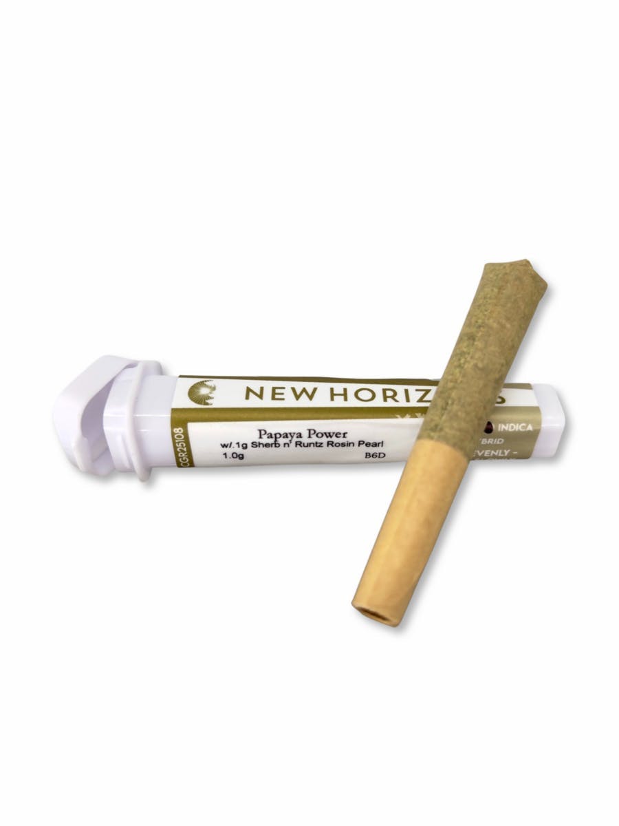 1g Papaya Power w/ .1g Sherb n' Runtz Rosin Pearl Pre Roll - New Horizons - image 1