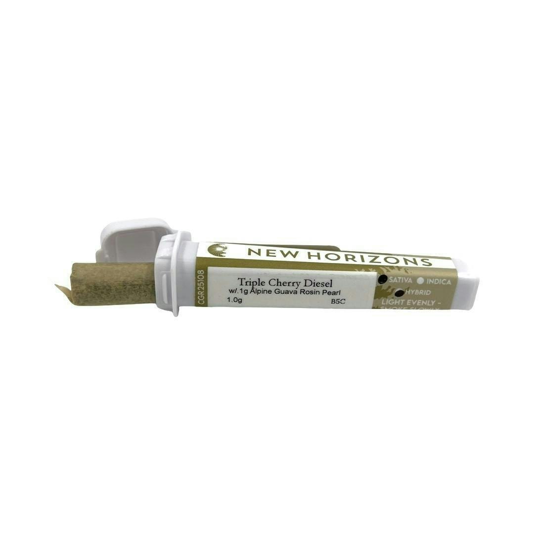 1g Triple Cherry Diesel w/.1g Rosin Pearl Pre Roll -New Horizons - image 1