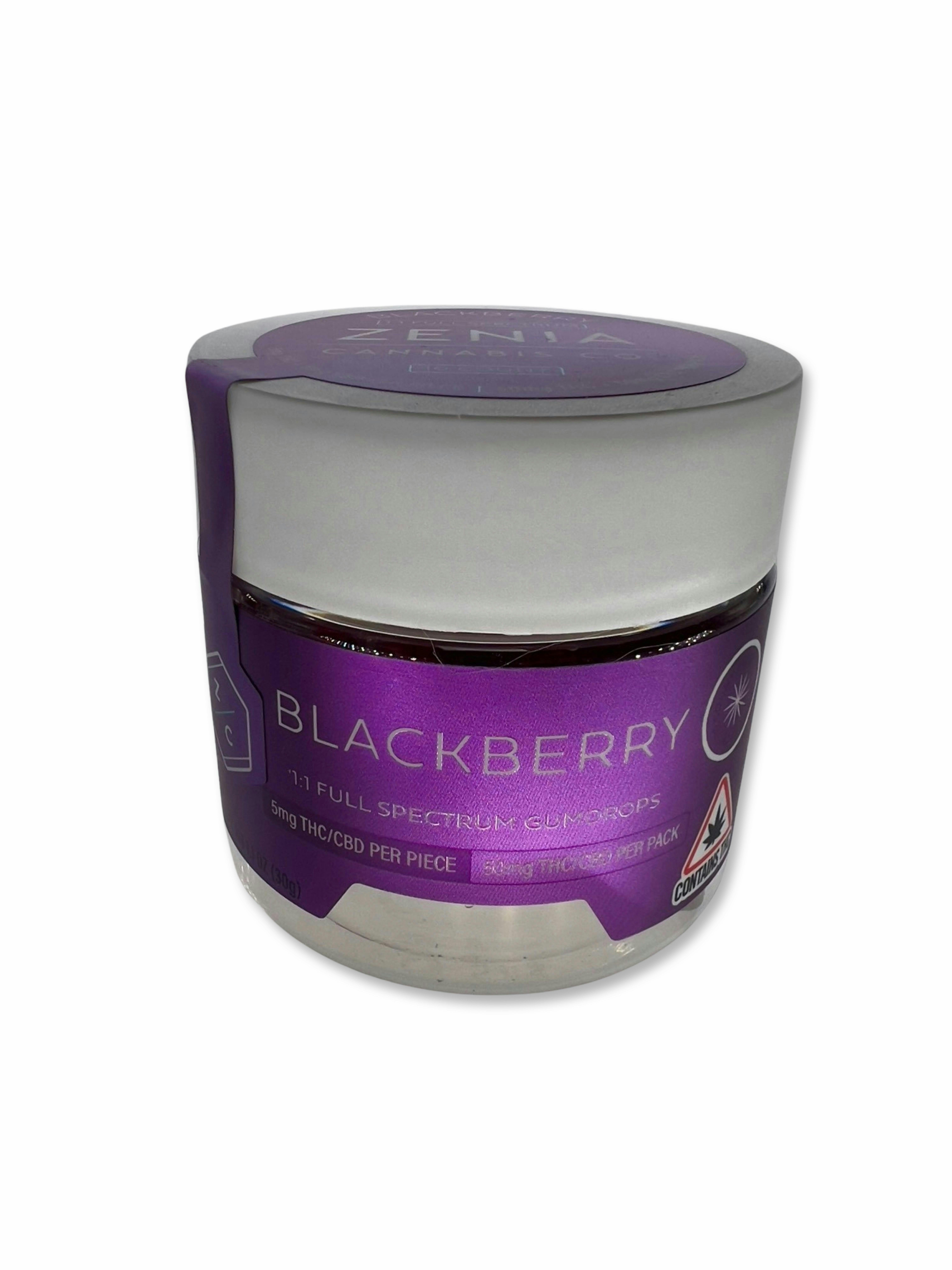 5mg Blackberry 1:1 CBD : THC Gummies - Zenia Cannabis Co. - image 1