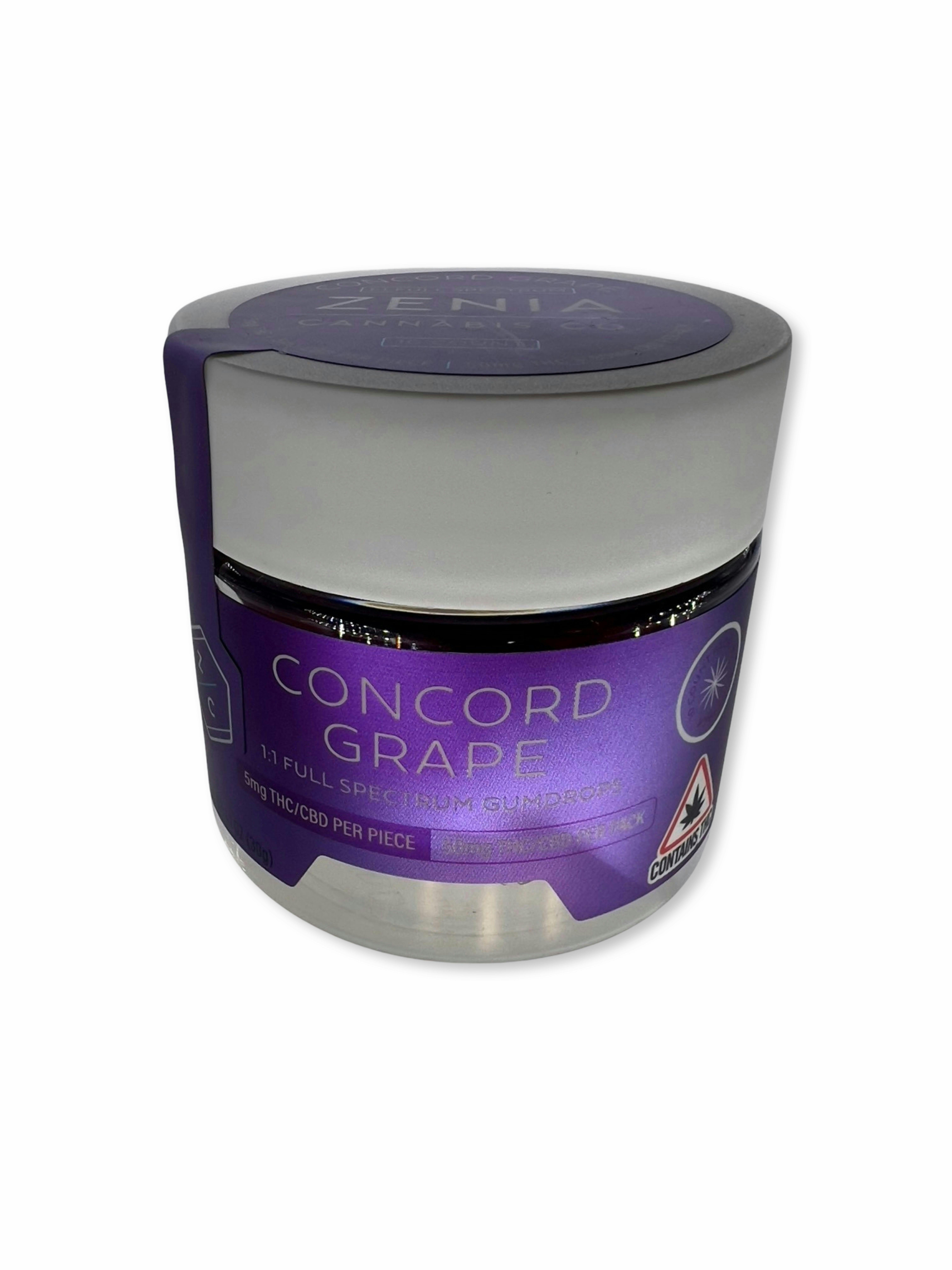 5mg Concord Grape 1:1 CBD : THC Gummies - Zenia Cannabis Co. - image 1