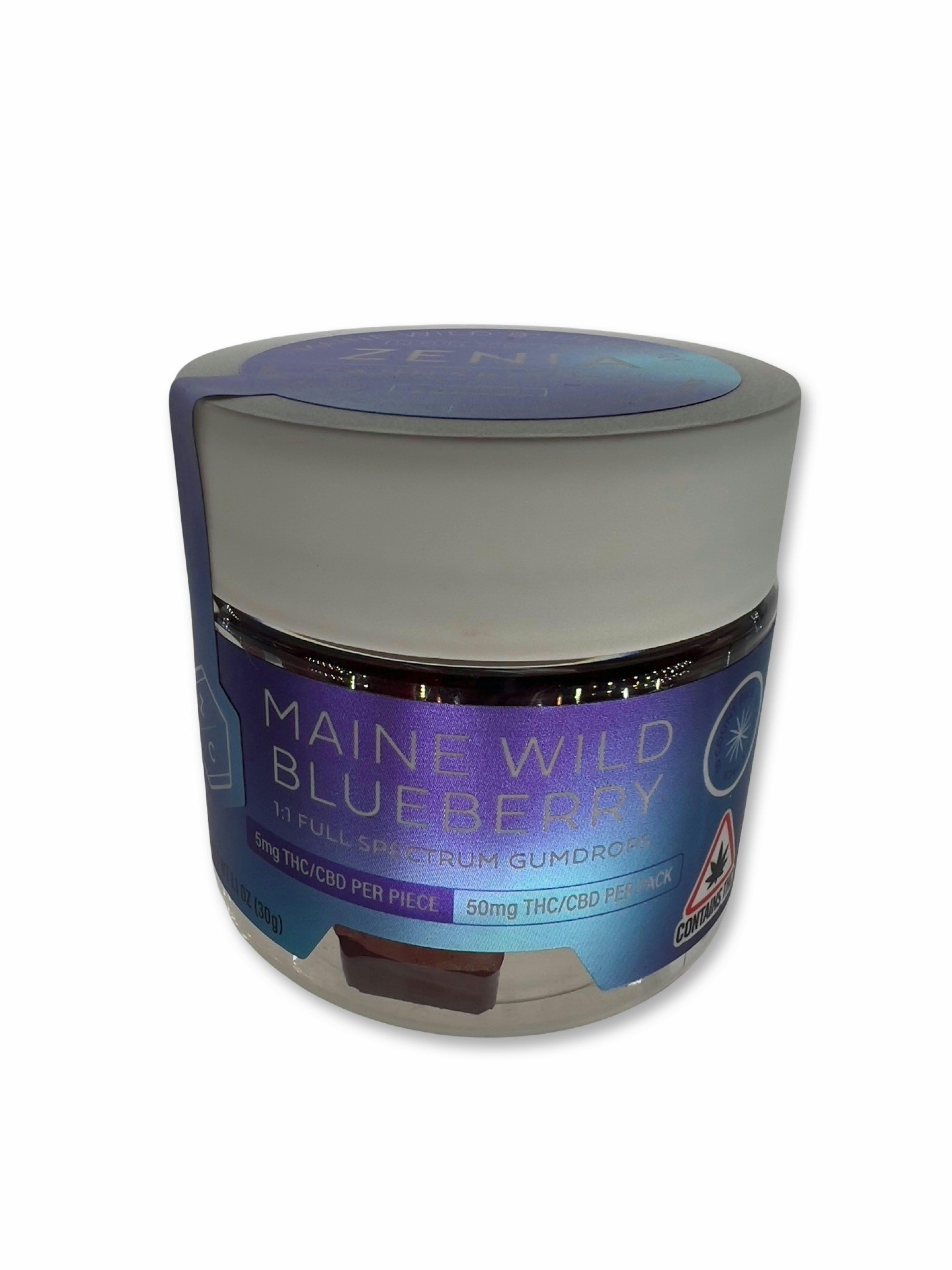5mg Maine Wild Blueberry 1:1 CBD : THC Gummies - Zenia Cannabis Co. - image 1