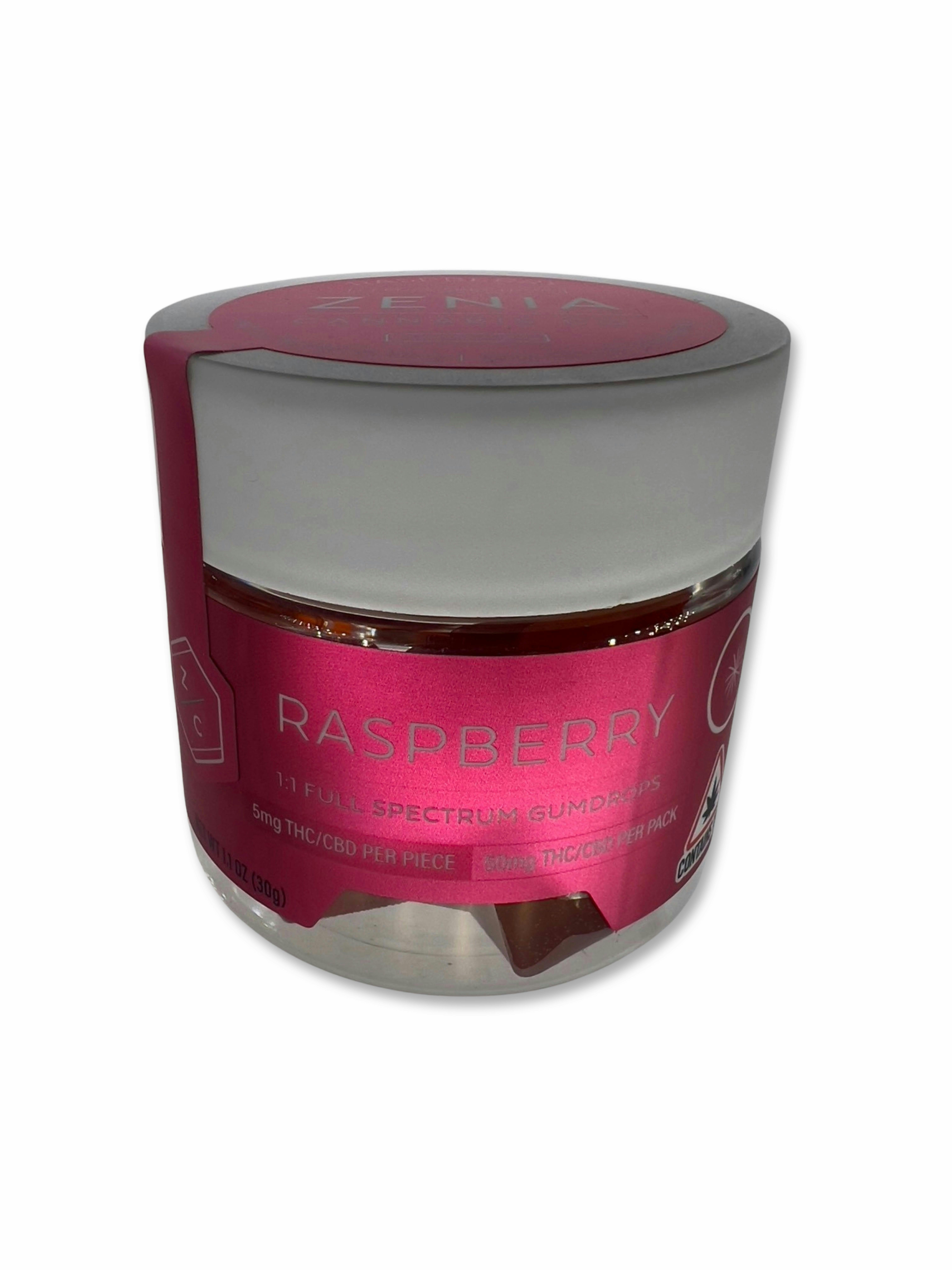 5mg Raspberry 1:1 CBD : THC Gummies - Zenia Cannabis Co. - image 1