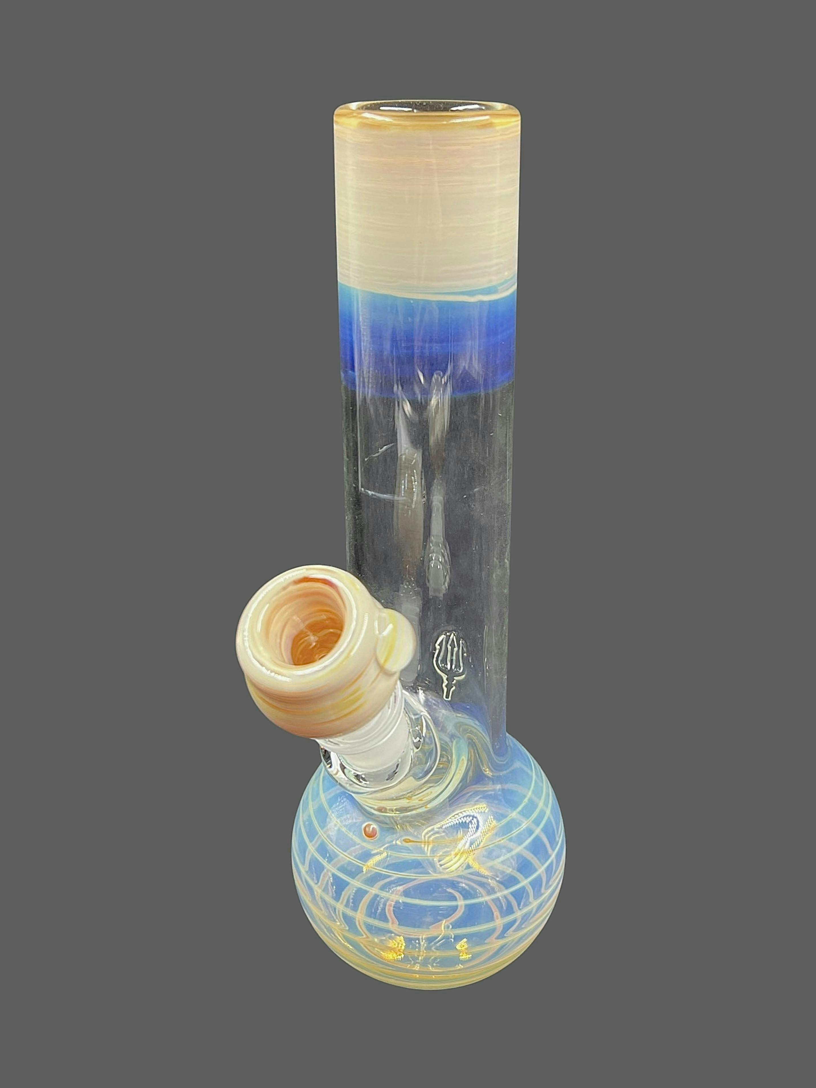 Blue & Peach Fumed Glass Bong - image 2