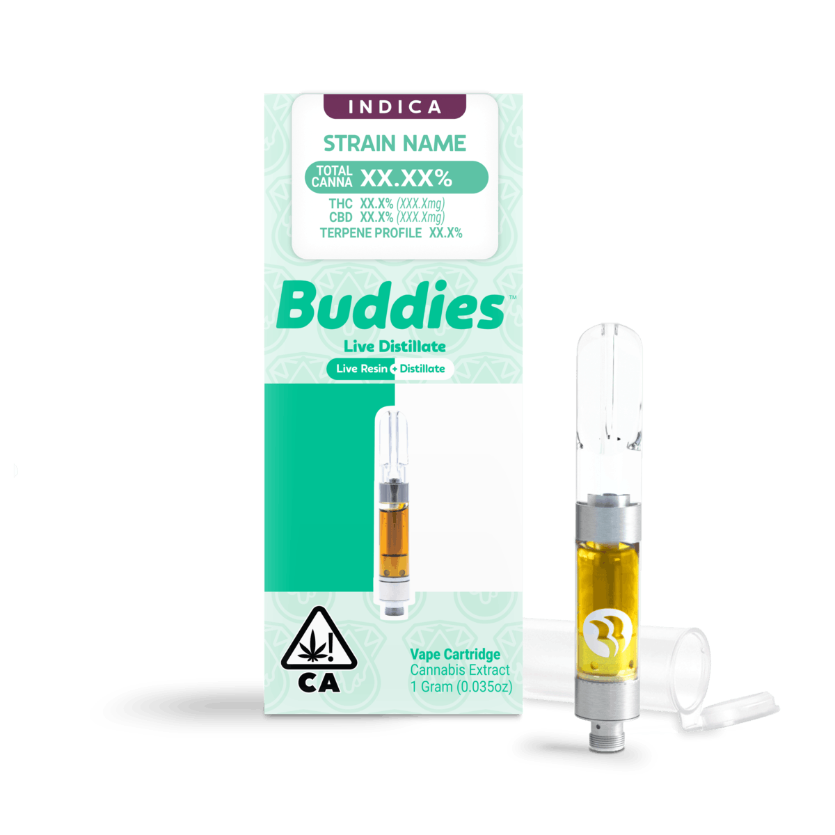 Live Resin + Distillate Hippie Crasher 1g Vape Cart (I) - image 1