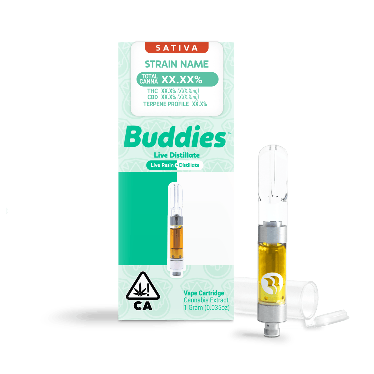 Live Resin + Distillate Strawberry Mimosa 1g Vape Cart (S) - image 1