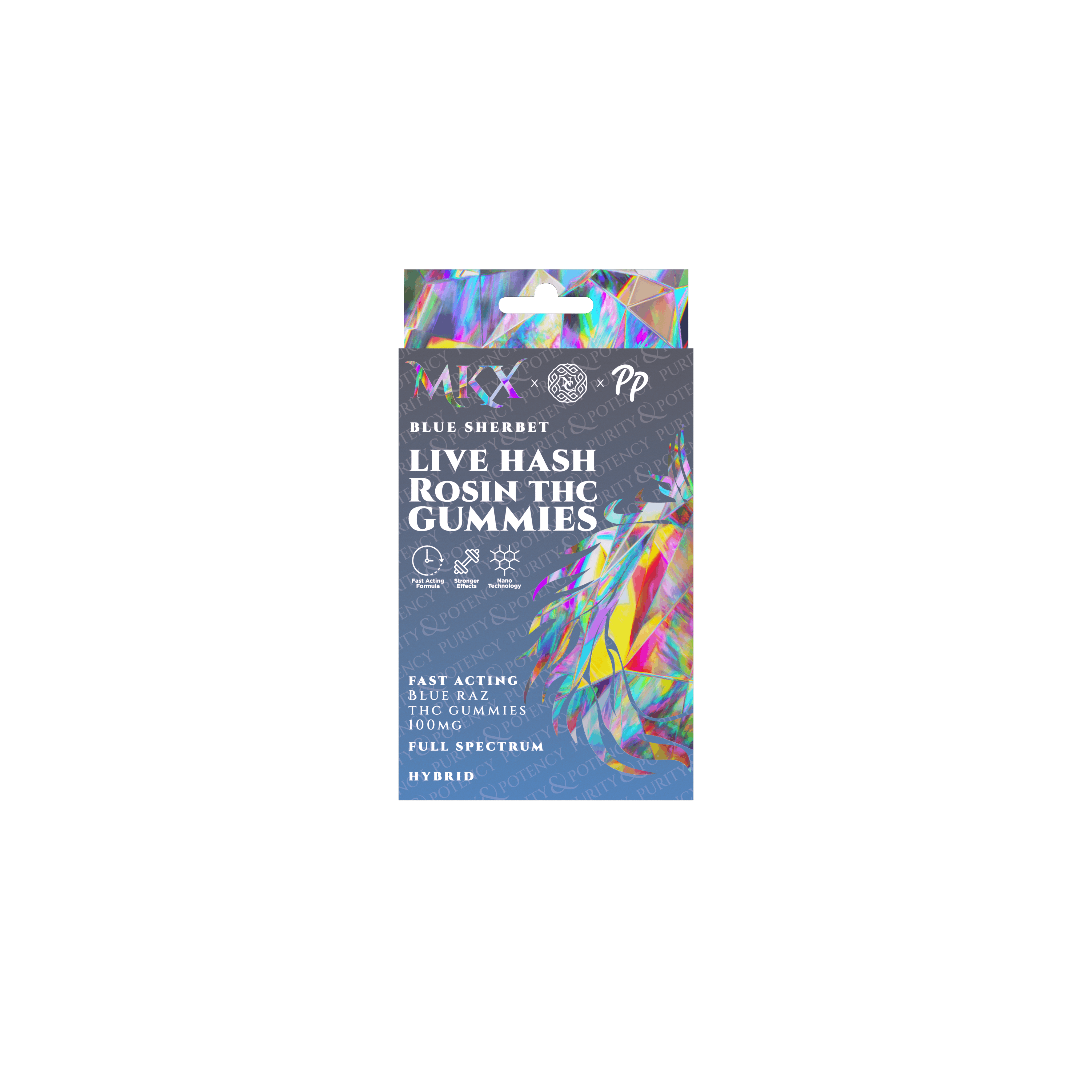 MKX Live Hash Rosin Gummies(100mg): Blue Sherbert - image 1