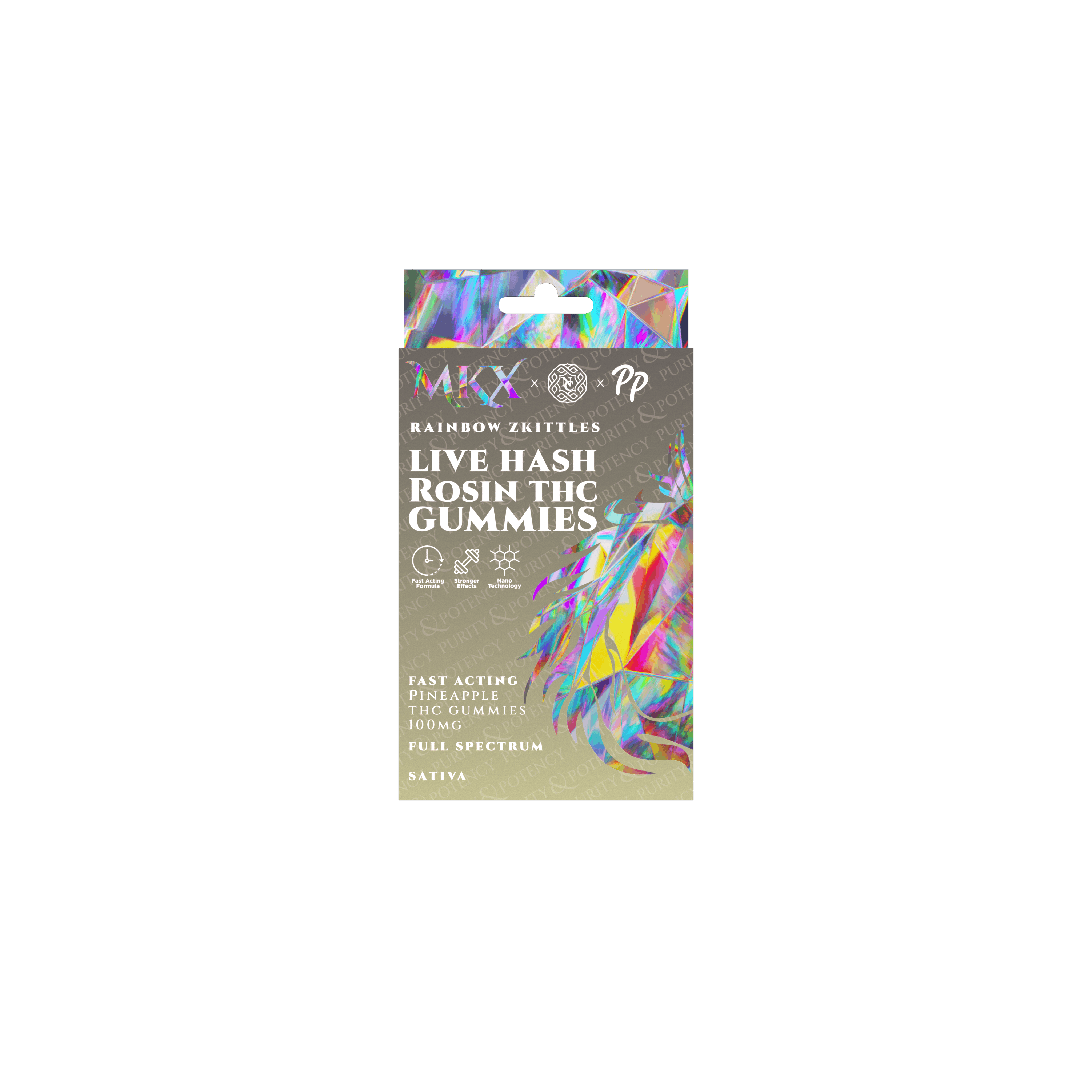 MKX Live Hash Rosin Gummies(100mg): Rainbow Zkittles - image 1