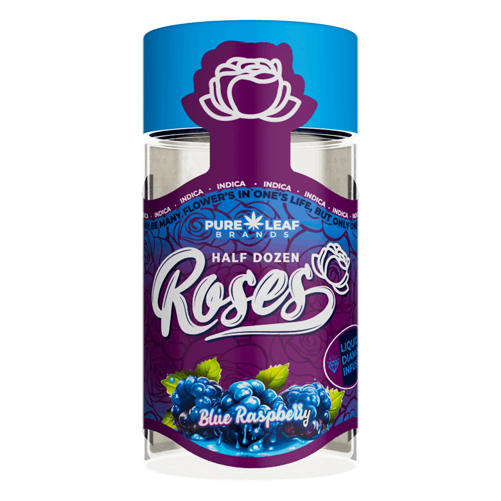 BLUE RASPBERRY Roses 6 Pack Indica | Liquid Diamond Infused | 3.6G (.6g ea) - image 1