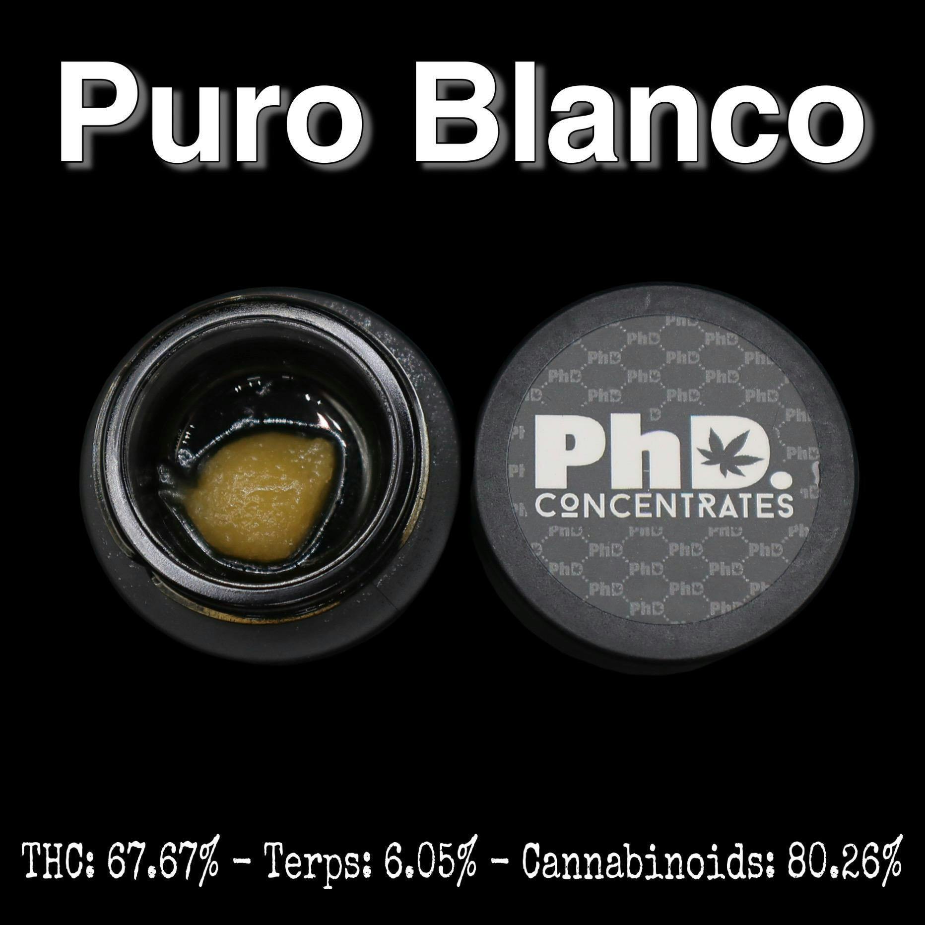 PhD Concentrate 1 gram - Puro Blanco Badder- 67.67 THC - image 1