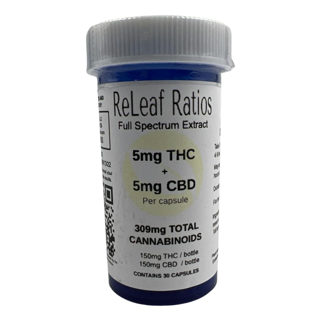 5mg THC : 5mg CBD Capsules (30 Per Bottle) - image 1