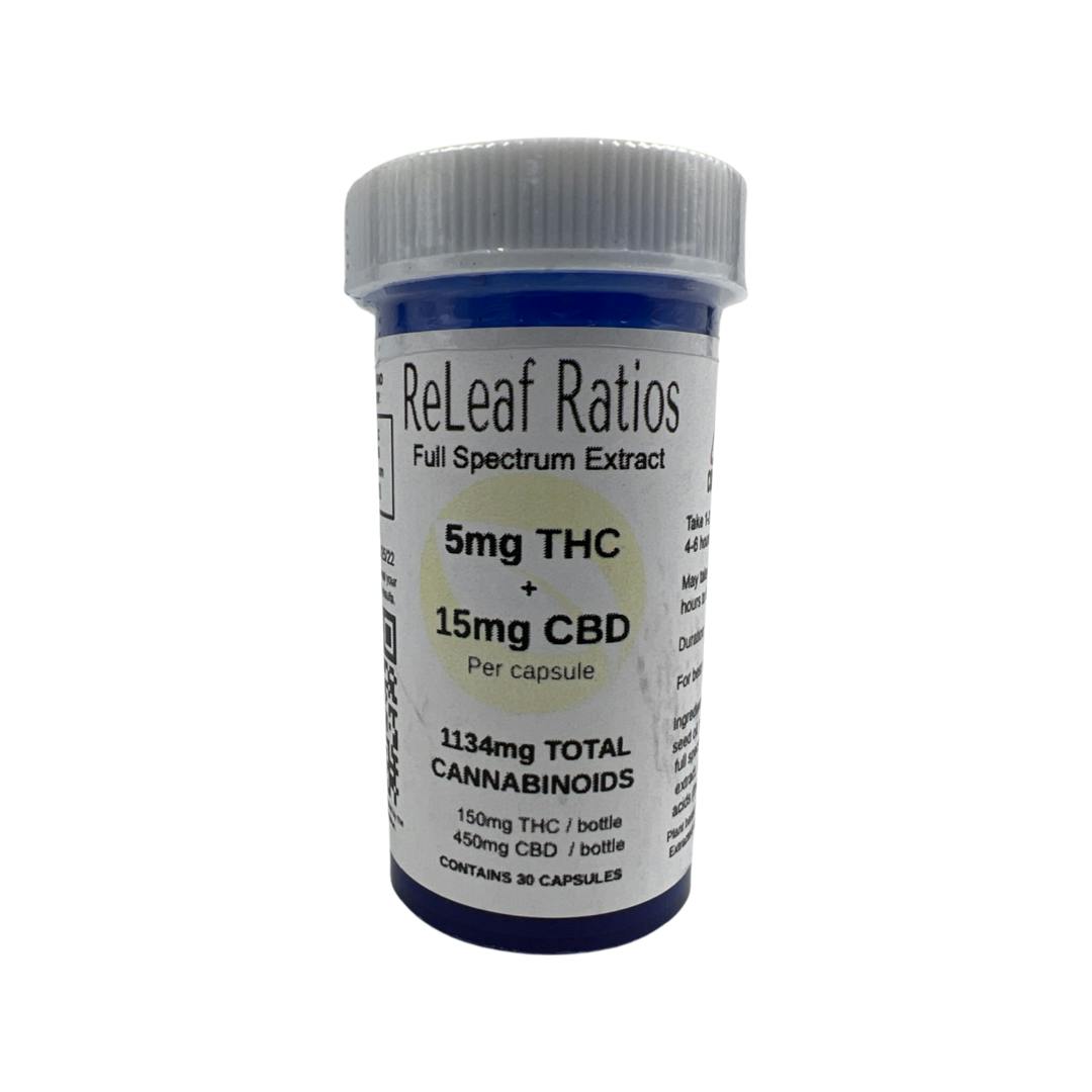 5mg THC : 15mg CBD Capsules (30 Per Bottle) - image 1