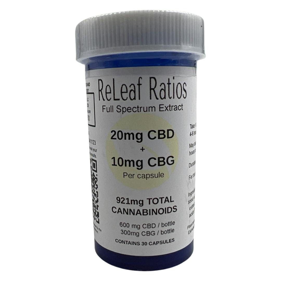 20mg CBD : 10mg CBG Capsules (30 Per Bottle) - image 1