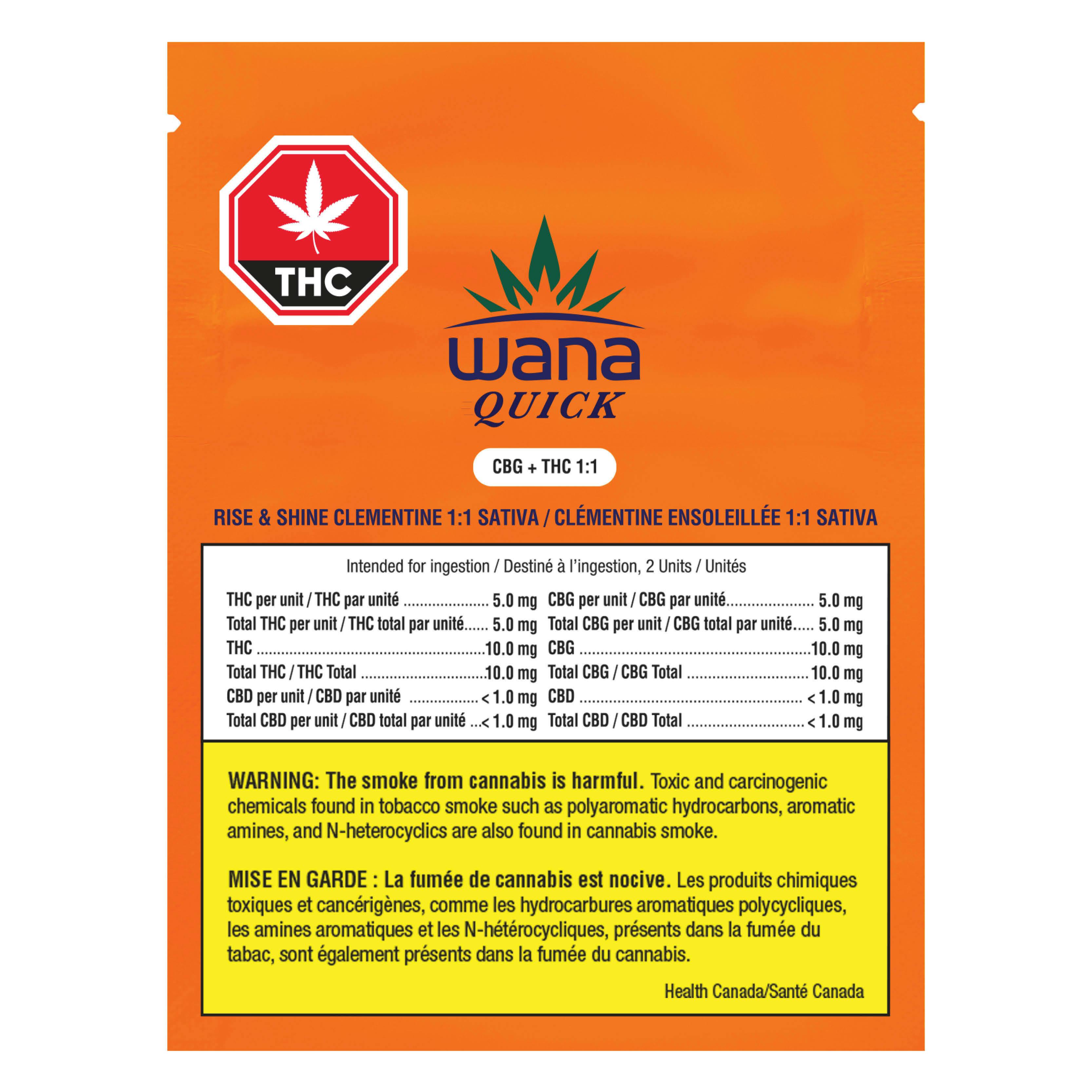 Wana Quick CBG Rise & Shine Clementine 1:1 Sativa - image 3