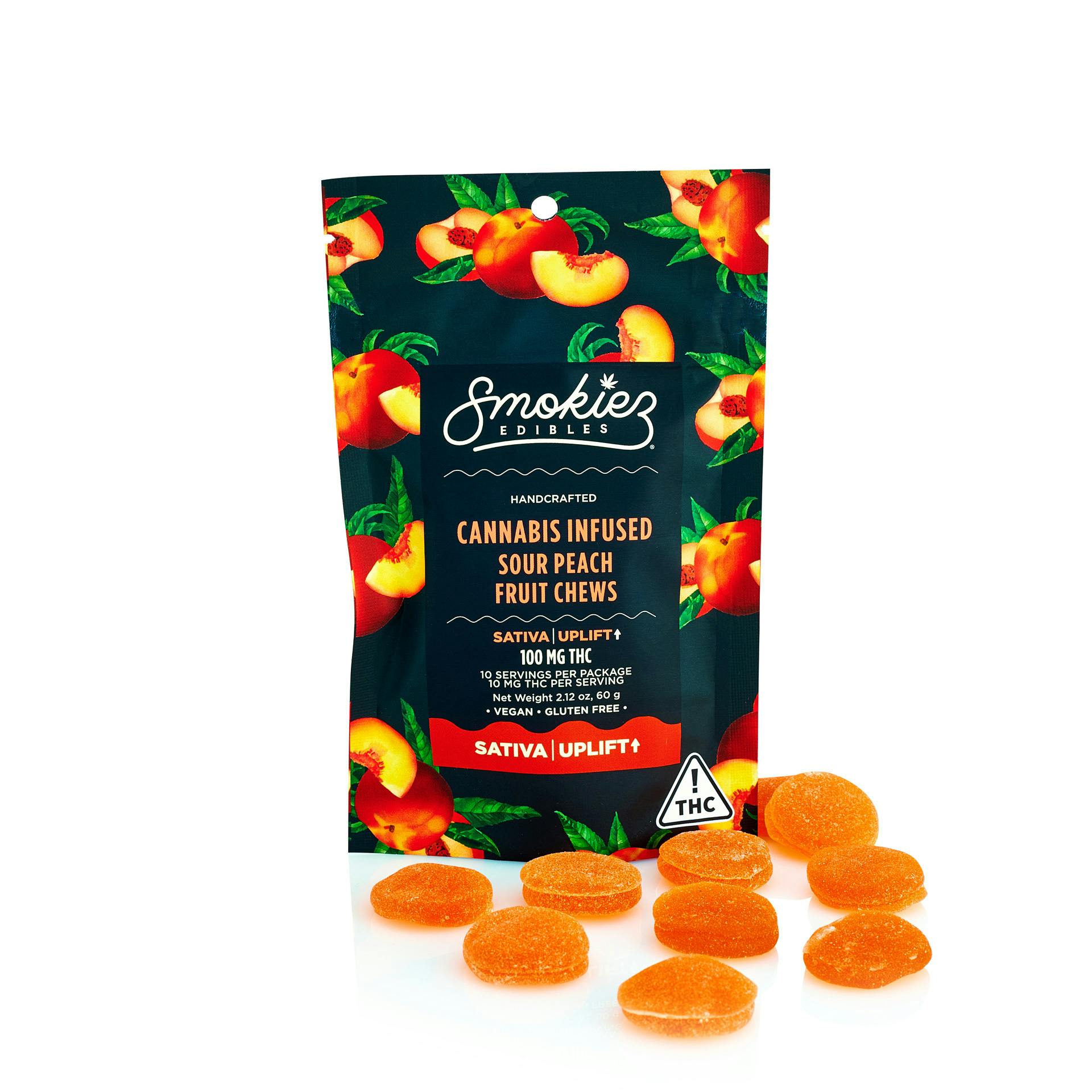 Sour Peach SATIVA Fruit Chews, 100 mg THC - NV - image 1