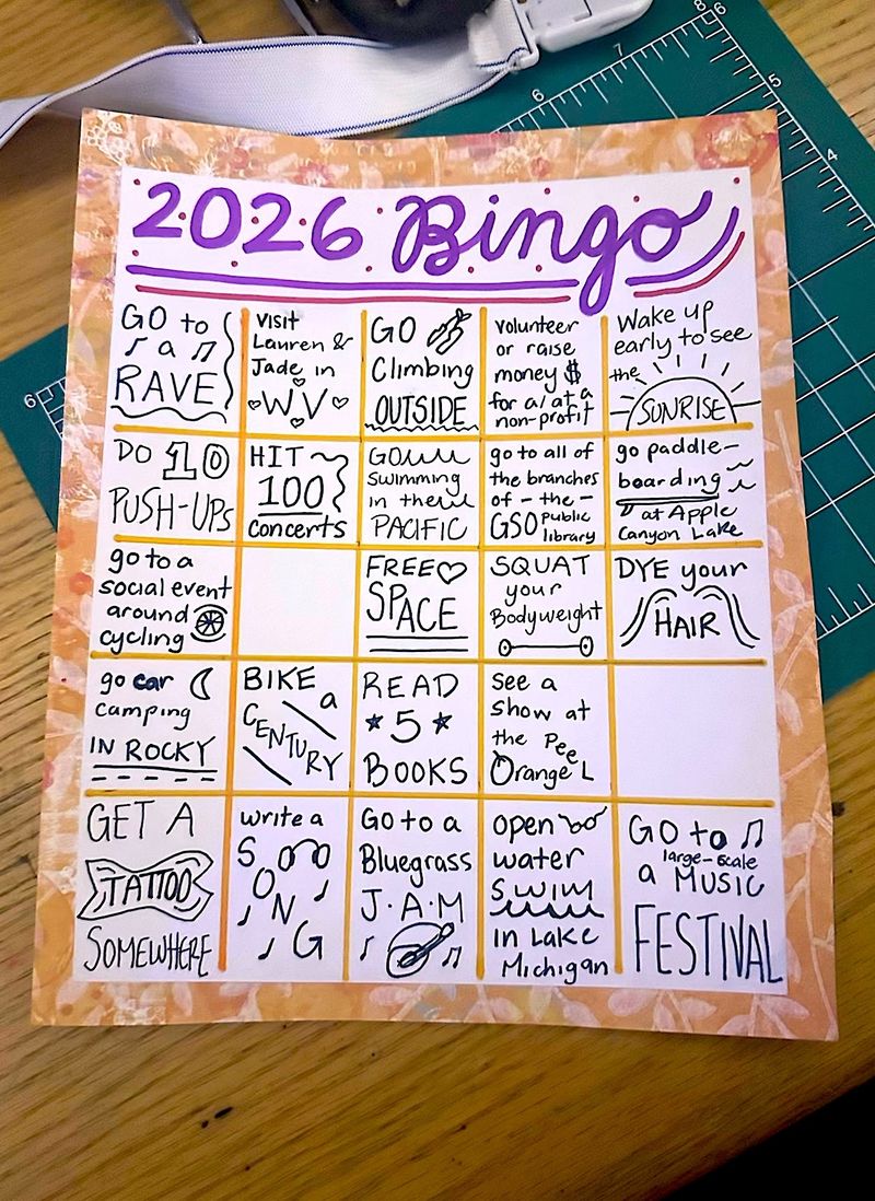 Bec's 2026 Bingo Card